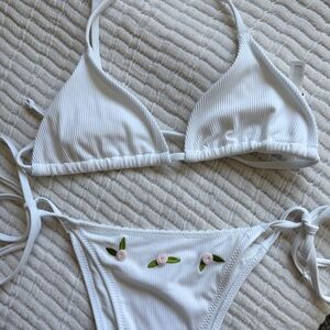 Pink X Frankie's Bikinis Ribbed Bikini